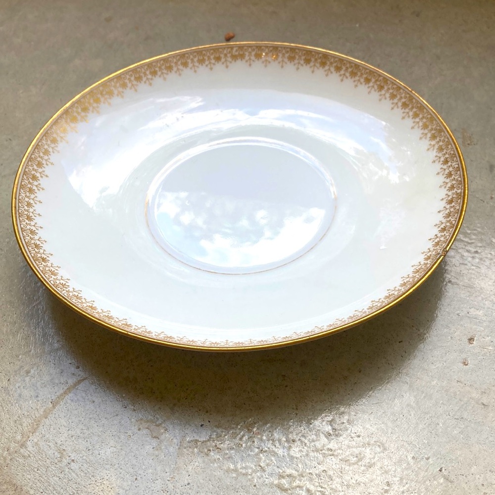 Bernardaud Limoges France Gold pattern Rimmed Saucer